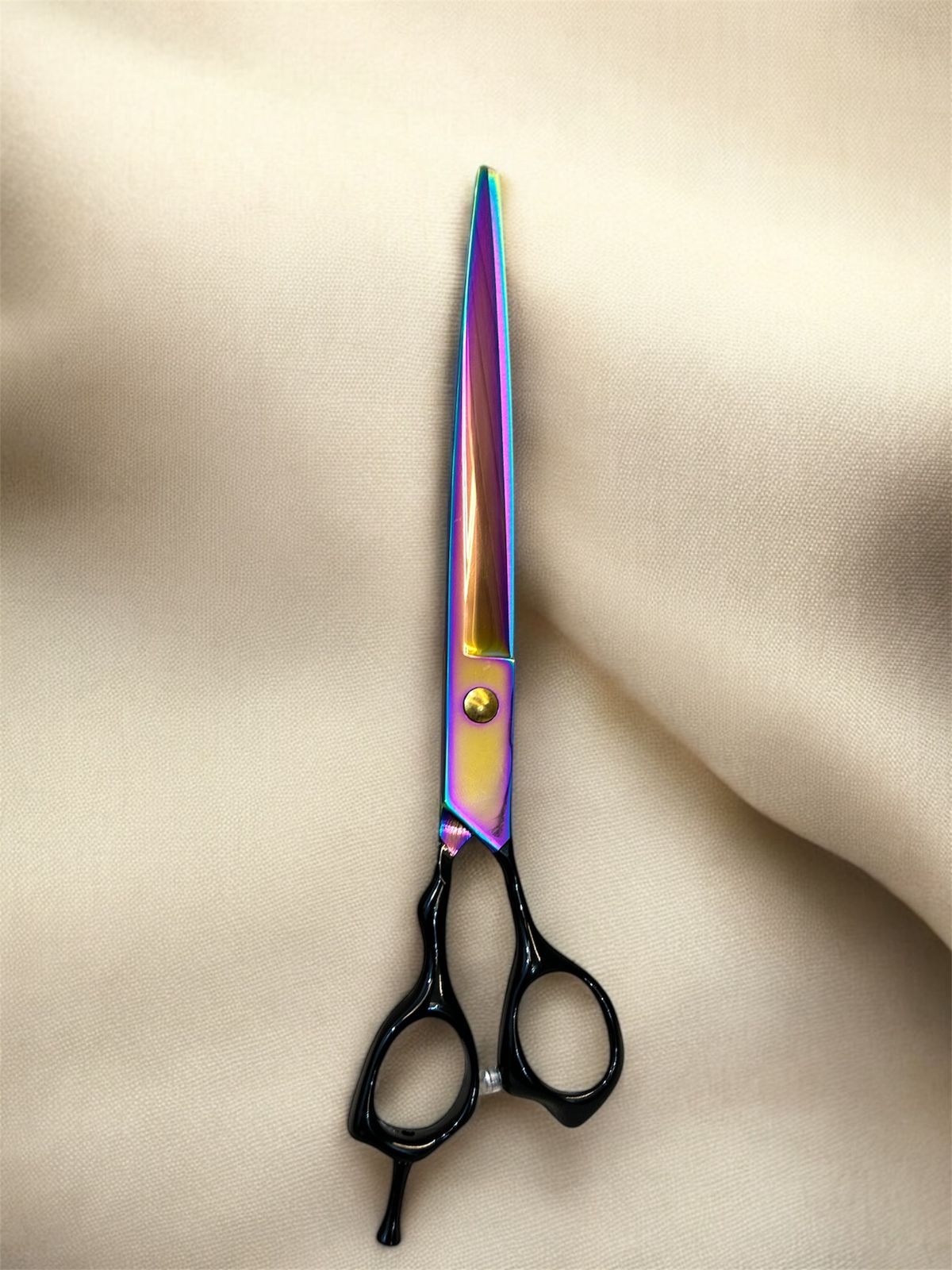 Groom Straight 8" Pro Pet Grooming Shears | Japanese 440C Steel | Rainbow Titanium Finish - GROOM STOCKS