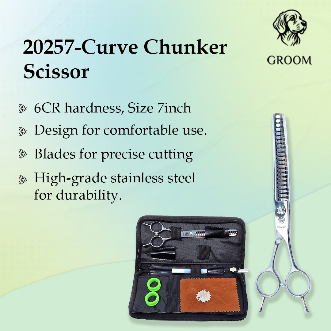 Groom Curved Chunker size 7" Pet SCISSOR - GROOM STOCKS