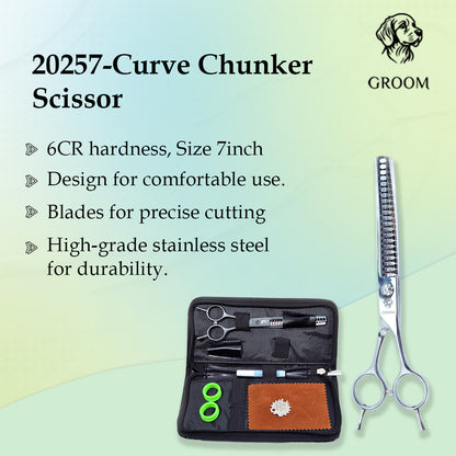 Groom Curved Chunker size 7" Pet SCISSOR - GROOM STOCKS