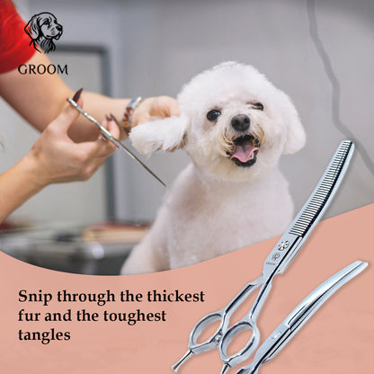 Groom Curved Thinning size 7" Pet SCISSOR - GROOM STOCKS