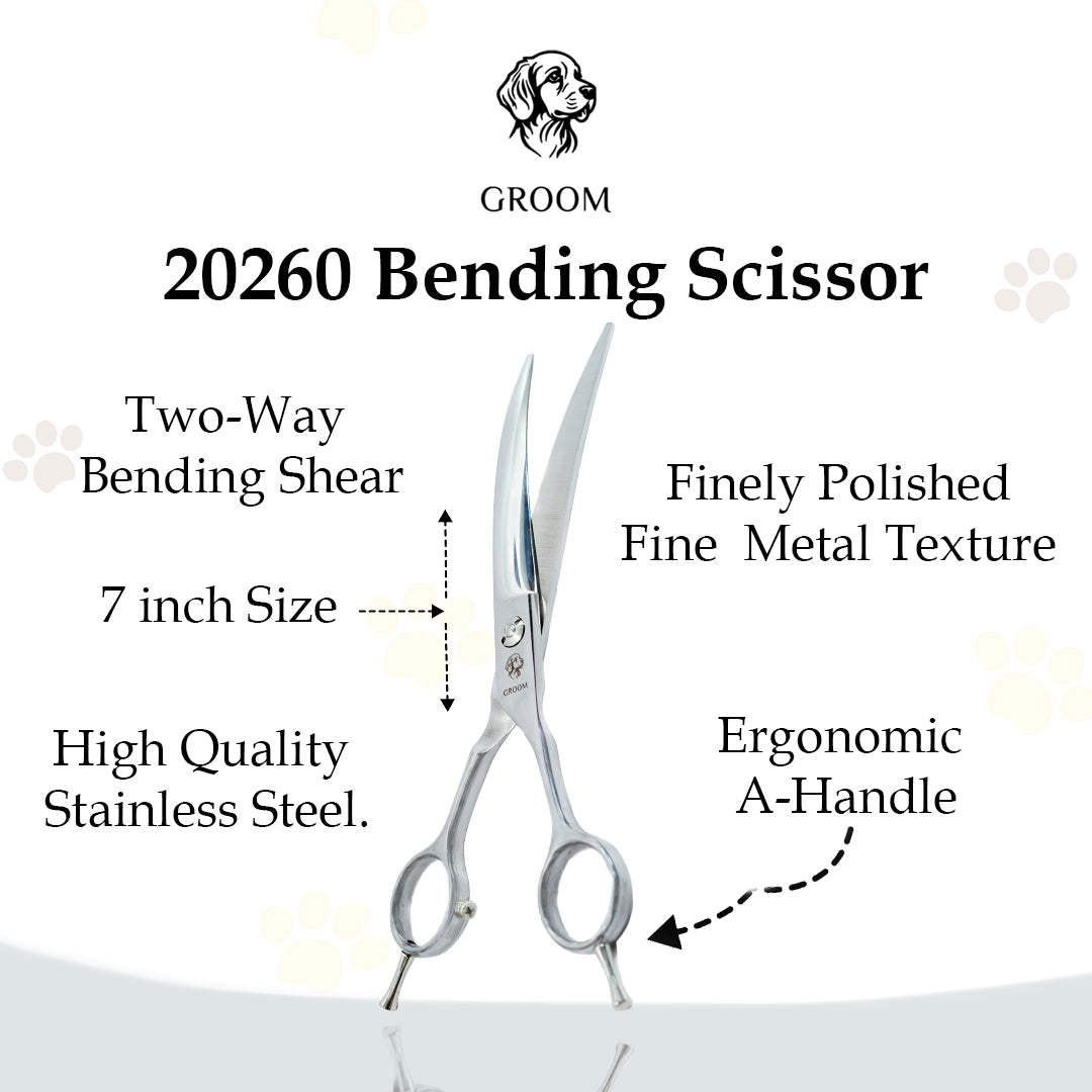 Groom Bending scissor size 7" Pet SCISSOR - GROOM STOCKS