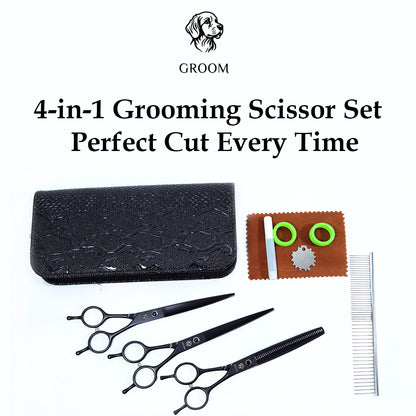 Groom Pet Scissors Set of 4 size 7" - GROOM STOCKS