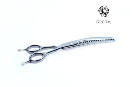Groom Curved Chunker size 7" Pet SCISSOR - GROOM STOCKS