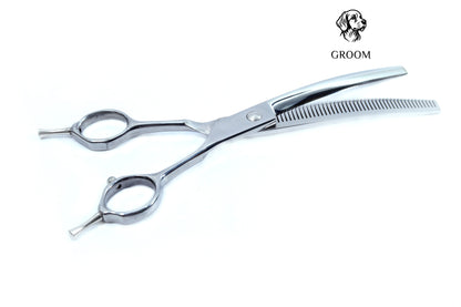 Groom Curved Thinning size 7" Pet SCISSOR - GROOM STOCKS