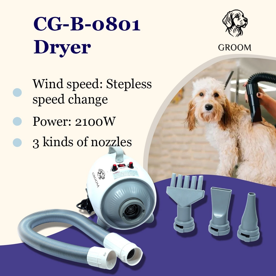 Groom Pet Dryer – 2100W Professional High-Velocity Blower - GROOM STOCKS