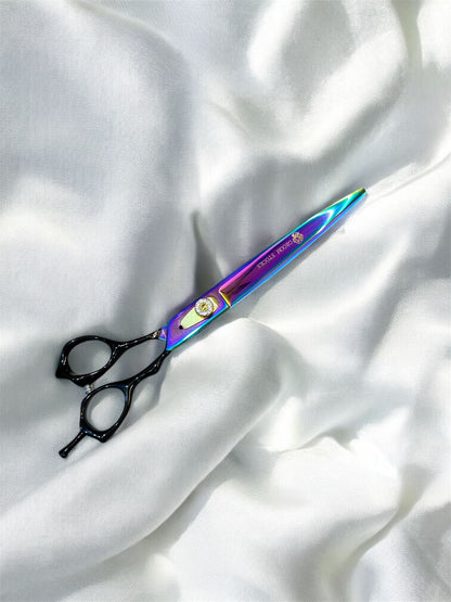 Groom Straight 8" Pro Pet Grooming Shears | Japanese 440C Steel | Rainbow Titanium Finish